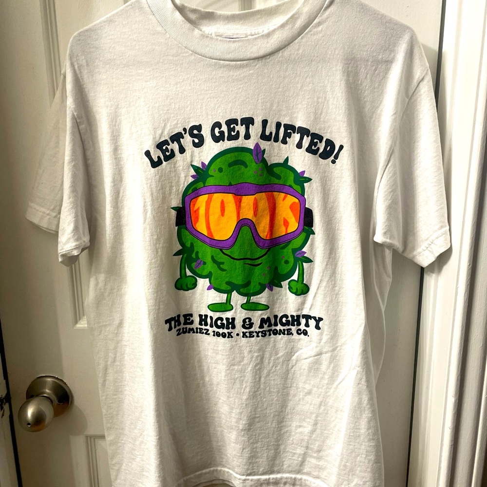 let’s get lifted white short sleeve tee from zumiez